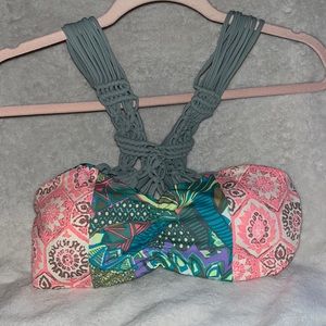 Multi Pastel Colored Bikini Top Size XL